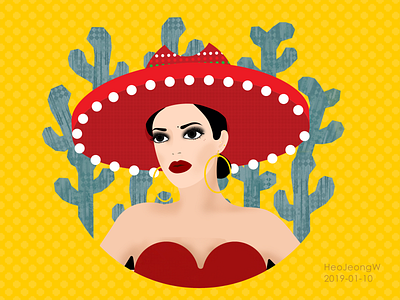I LOVE Mexico illustration illustration art mexico mexico girl photoshop red ui ux vector yellow