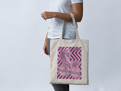 BABM Tote Bag bike messengers brand identity branding design illustration pink research tote totebag typography vector