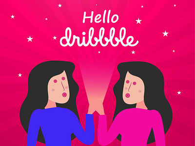 Hello Dribble animation beauty beauty center branding design dribble dribble invite fashion fashion app icon illustration logo salon