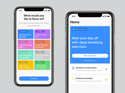 Mental Health & Wellness app app clean design mobile app product ui ux