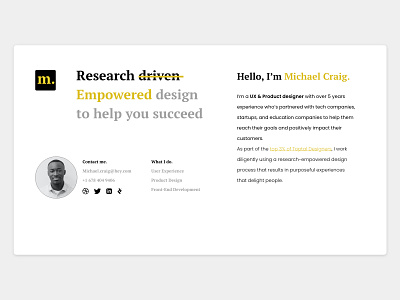 Personal Portfolio Brand (Domain.me) Playoff clean design landing page product web design
