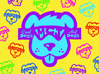Cool Dogs & Hot Dogs bright cool dog dogs mcj rad sticker