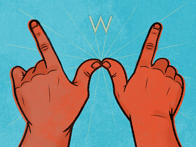 "W" for "Weird" alphabet project hands illustration letter not a gangsign w weird