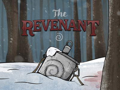 The Revenant blood canteen forest illustration snow the revenant trees