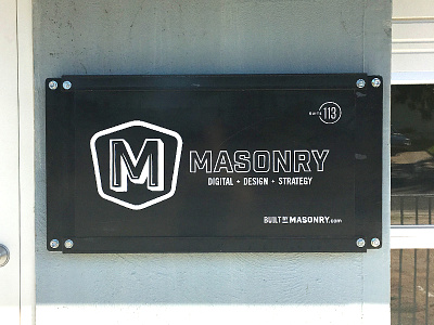 Masonry Signage industrial masonry metal paint sign sign painter white