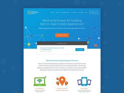 Event Landing Page connection kony landing page site ui ux website