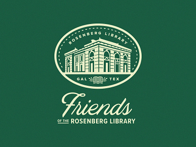 Friends of the Rosenberg Library No.2 book brand friends library logo smashed penny