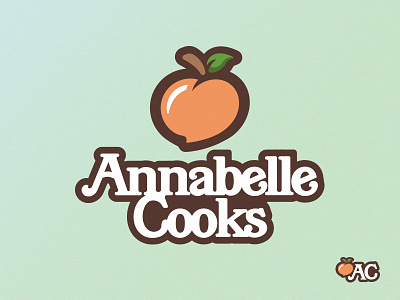 Annabelle Cooks logo catering chef cooks food peach vintage