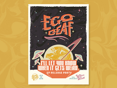 Ego Deaf poster No.2 austin band ego deaf poster trippy weird