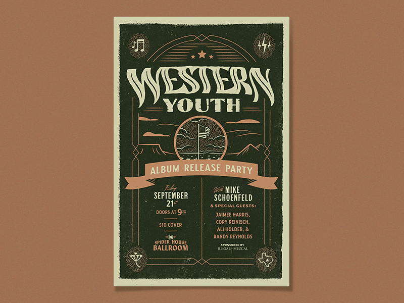 Western Youth Album Release austin band poster texas western youth