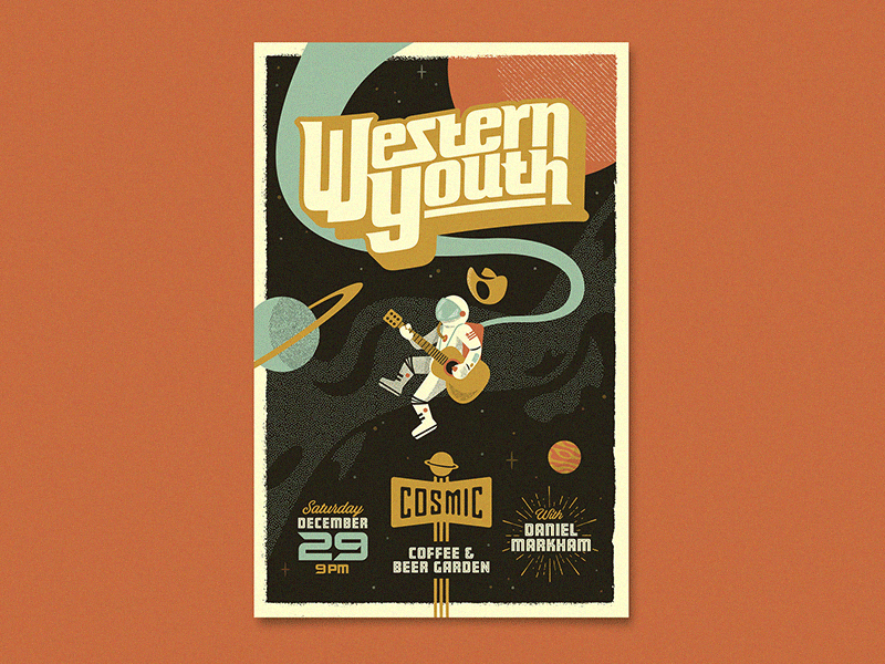 Space Cowboy cosmic cowboy music poster space western youth