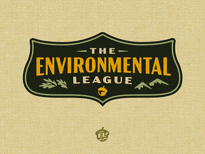 The Environmental League acorn badge badge logo environmental leaf logo mountain nature outdoors patch