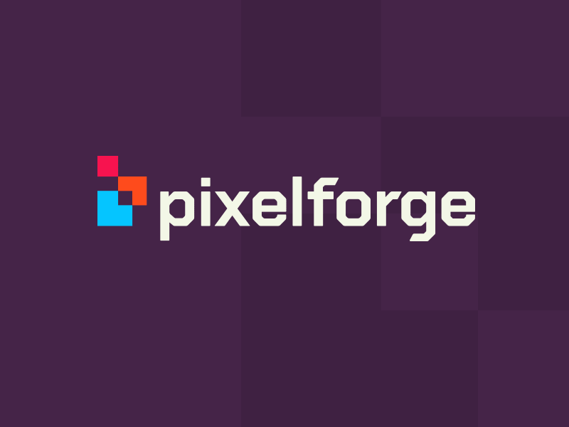 pixelforge logo austin run branding glitch logo pixel