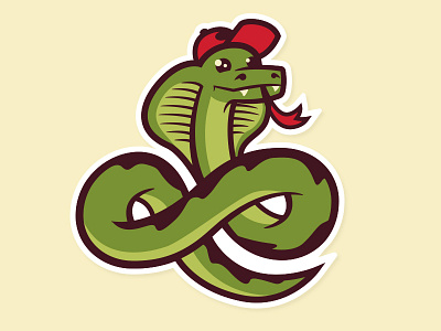 Snake Sticker illustration just a normal red hat not a maga hat snake