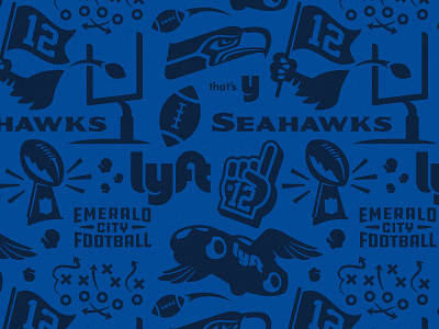 Football Pattern american football car football illustration lyft seahawks trophy wings