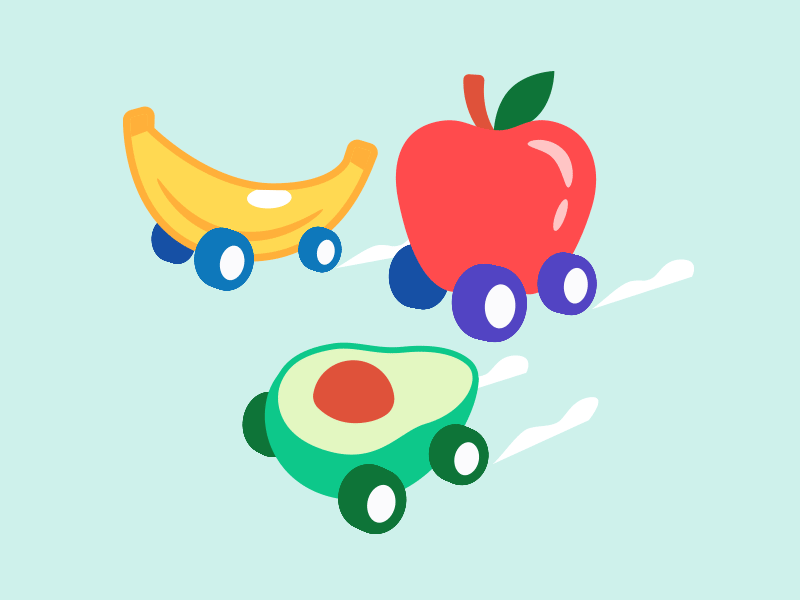 Drive by fruiting cars friends fruit grocery illustration mrs doubtfire vegetable