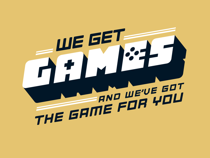 We Get Games aftereffects animation animation 2d controller drop shadow games gold type typography