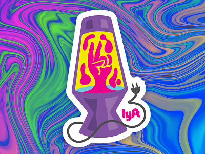 Lava Lamp sticker illustration lavalamp peace trippy