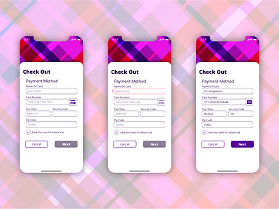 Credit Card Checkout Mobile UI Design dailyui ecommerce mobile app mobile app design mobile ui sketch ui design