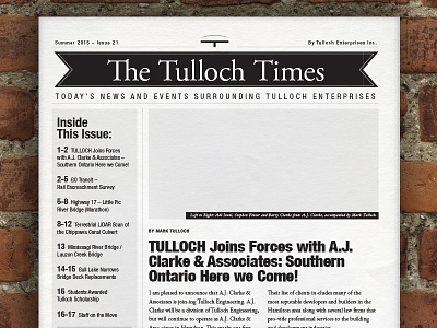 WIP: The Tulloch Times editorial engineering news newsletter newspaper print