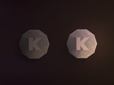 I/O K branding icon logo low poly vector web