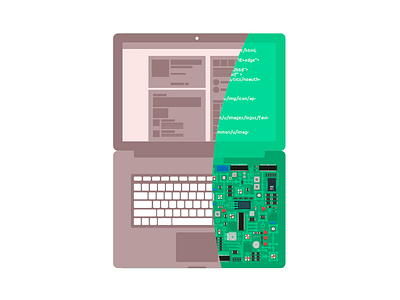 Exciting Project Camden board chip circuit computer cut illustration keyboard laptop mac startup tech view