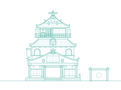 Something japanish building construction craftman craftmanship flat house illustration japan japanese pagoda roof window