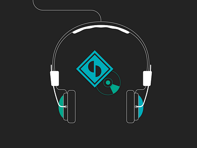 Splitty cd earphone headphone illustration infographic label music onboarding record streaming vinyl