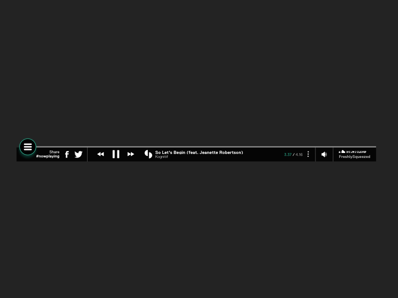 Player Bar button menu share controls list track song bar player ux ui music