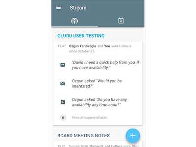 AI powered to do list ai android app feed insights list mail material stream ui ux