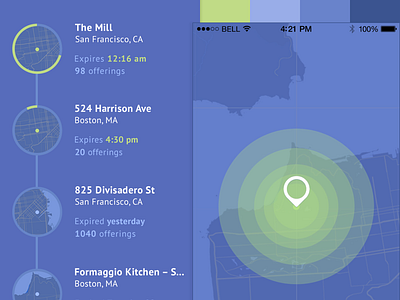 The Collective - Style A color location map style tile timeline ui