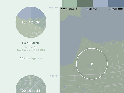The Collective – Style B color location map style tile timer ui