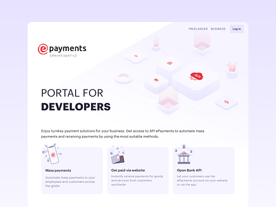 ePayments developers design developers finance app fintech illustration landing landing page ui