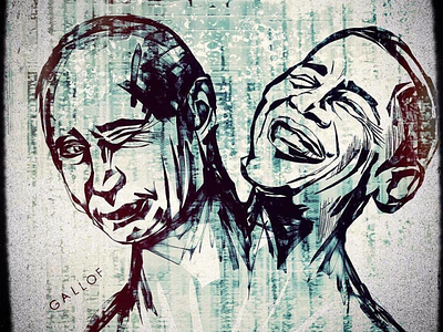 Obama & Putin caricature digital illustration digital media illustration inktober inktober 2018 inky obama political commentary politics putin