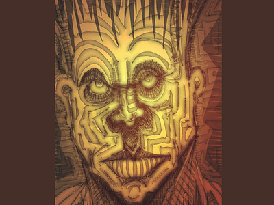 Orange Man apple pencil applepencil digital illustration digital illustrations digitalart face illustration ink inky ipadproart stylized tribal weird