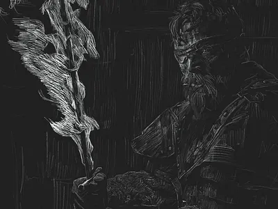 Beric Dondarrian beric dondarrian digital illustration game of thrones gameofthrones got hbo illustration procreate richard dormer the long night