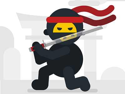 Ninja Illustration design design gráfico flat design illustration japan katana motion motiongraphics ninja warrior
