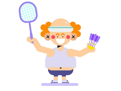 Badminton Character badminton character design design design gráfico flat illustrator motion rig