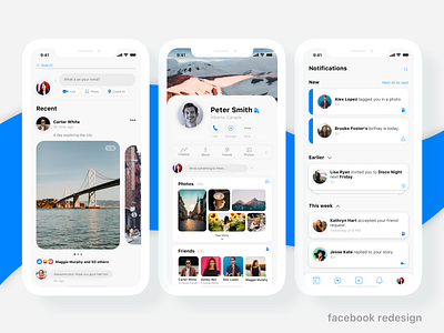 Facebook iOS App Redesign Concept app concept design facebook ios mobile redesign ui ux
