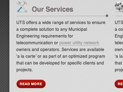 UTS Consultants Website - Second Shot button content dark website