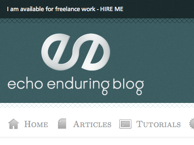 New Blog Design blue header logo menu