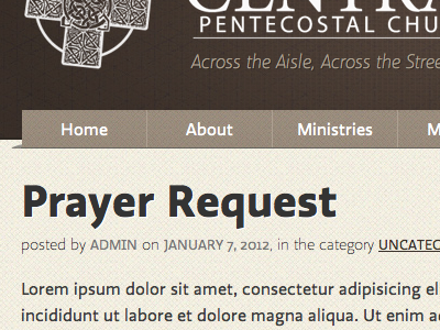 My Church's Website - Shot 1 brown church prayer website