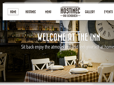 Hostinec pri schodoch inn restaurant slovak vintage webdesign website