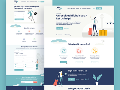 APA - Unresolved flight issue? homepage illustration logo ux uxdesign web webdesign website