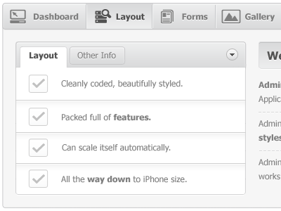 Lajmon - Administration - GUI admin box button check dashboard form gallery gui info layout selector ui ux webdesign
