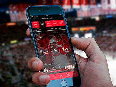 Detroit Red Wings App / Draft app application design draft hockey ios iphone mockup player