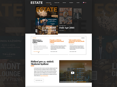 Estate Magazine cover home landing magazine mockup news page ui ux webdesign website