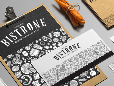 BistrOne - Restaurant & Coffee brand corporate design gastro graphic identitny illustration logo mockup typography