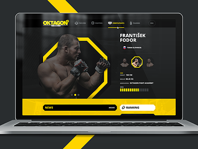 MMA black fighter gallery gym html5 mma paralax profile sport webdesign website yellow