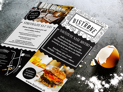 BistrOne - Restaurant & Coffee leaflet branding design food graphic leaflet mockup print restaurant typography